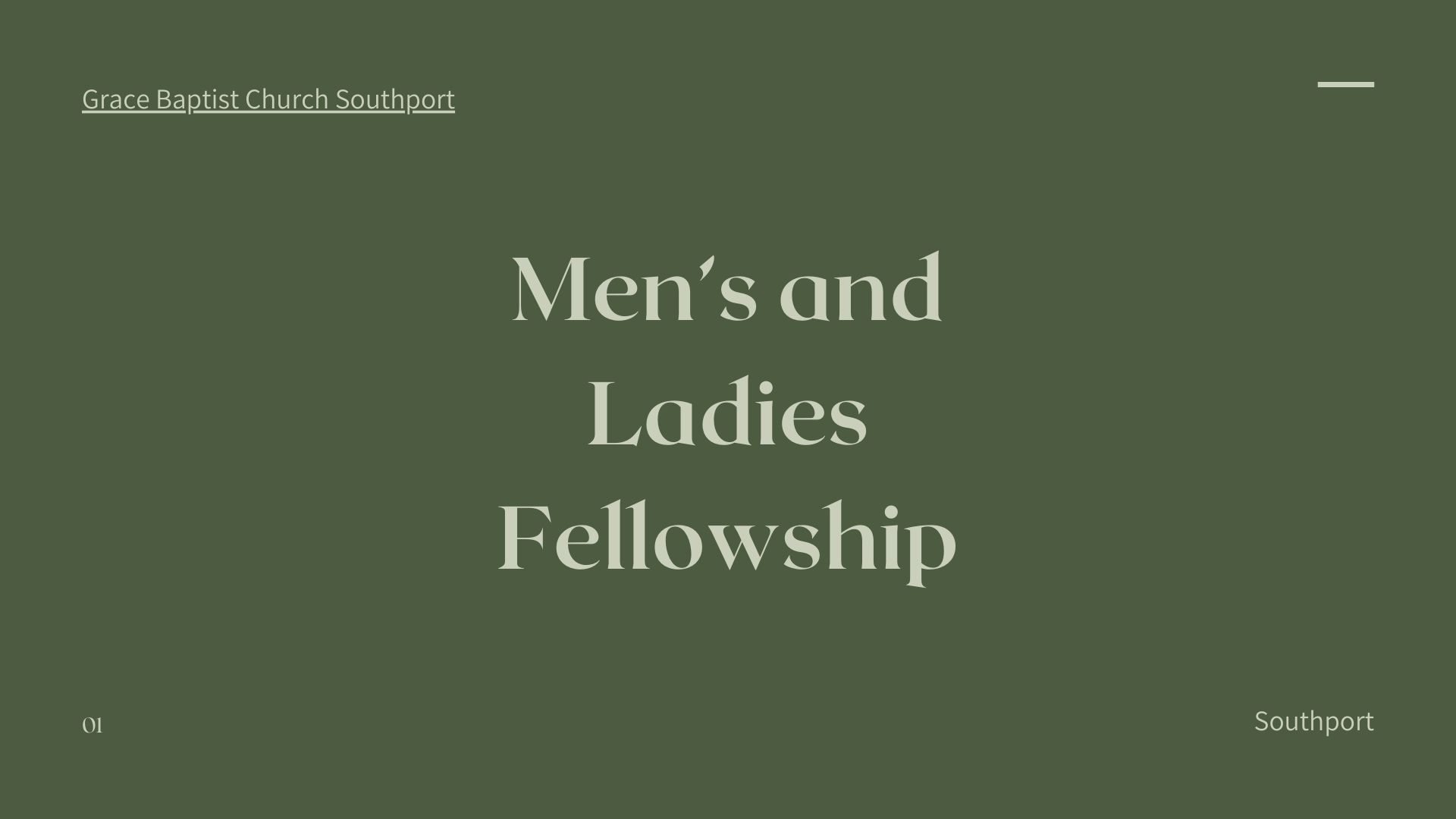 Men’s and Ladies Fellowship